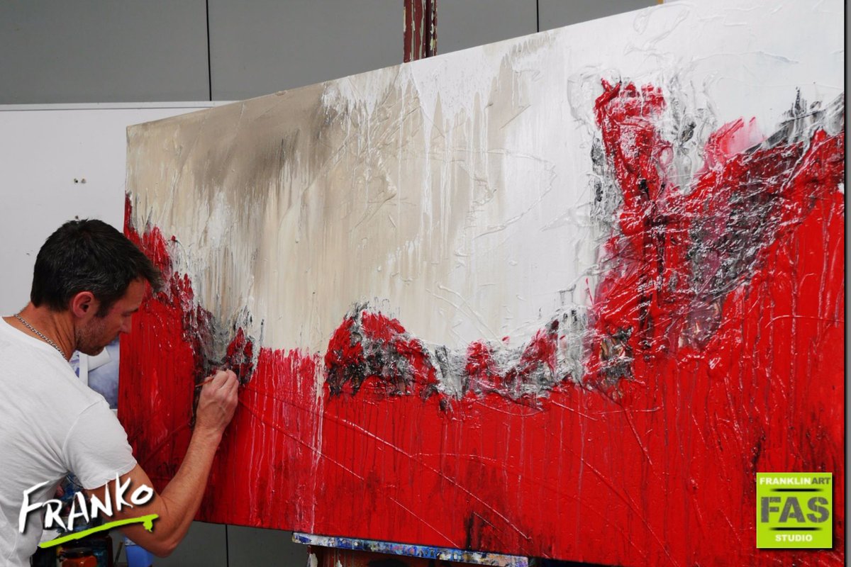 Frankoart's tweet photo. Red Raw new #abstract #painting. I believe in #art that Scale is everything #gratitude #love #passion #peace in 2017 Happy Trails, #Franko 👄 https://t.co/zk841nLYsu