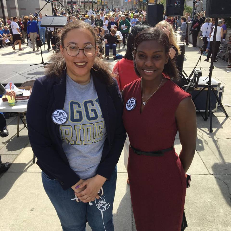 CommonCauseNC's tweet photo. Great to see 2 of our outstanding #HBCU Democracy Fellows speaking at today's Rally to End #Gerrymandering at the #NCGA! #fairMapsDay #ncpol https://t.co/6jYWNosfcn