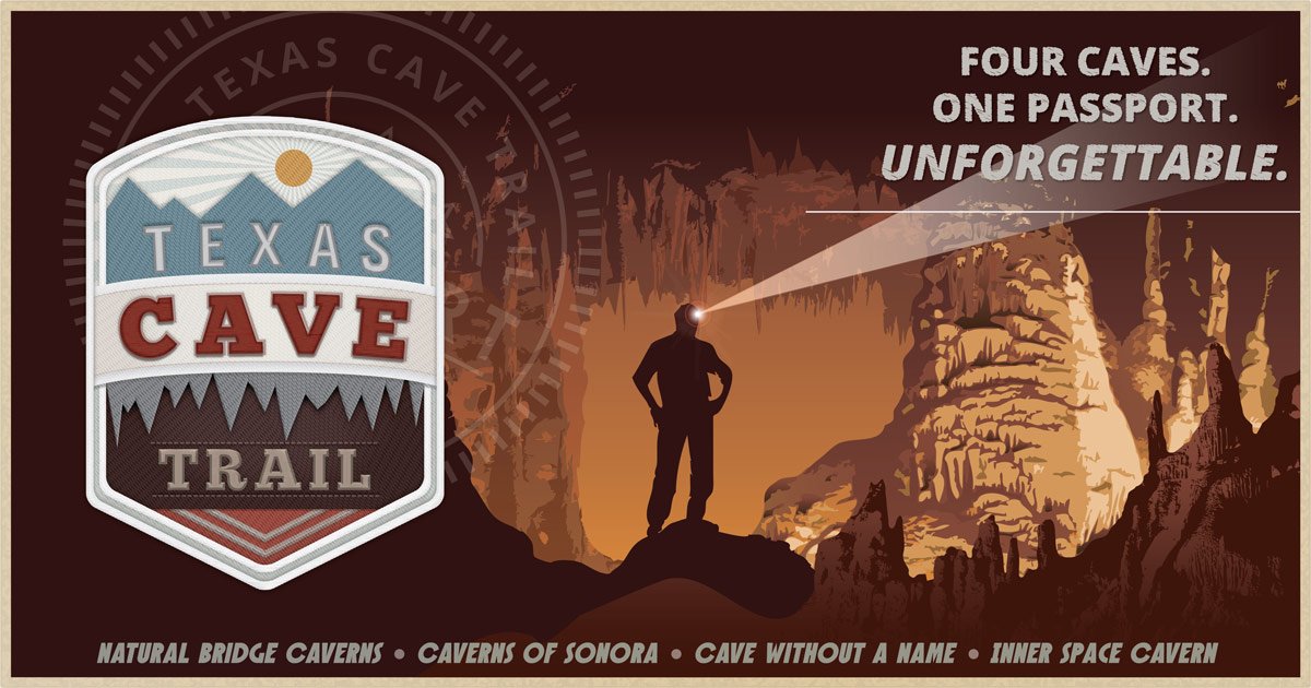 NBCavernsTX's tweet image. Visit us @cavernsofsonora​ @cavewithoutname​ &amp;amp; @InnerSpaceCave​ to pick up a passport, explore &amp;amp; get a FREE T-Shirt! texascavetrail.com/#caves