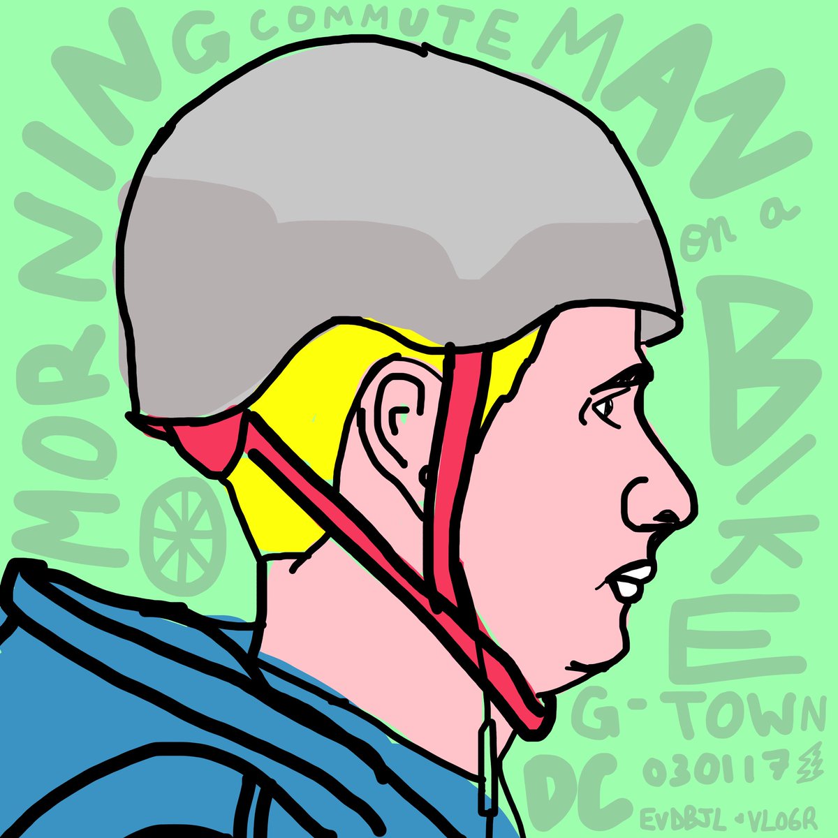 dcelfie's tweet photo. A new portrait every day? May be coming soon. In the mean time...portrait of a commuter this morning in Georgetown, DC. #portrait #art #dc https://t.co/QXnFsHvgCT