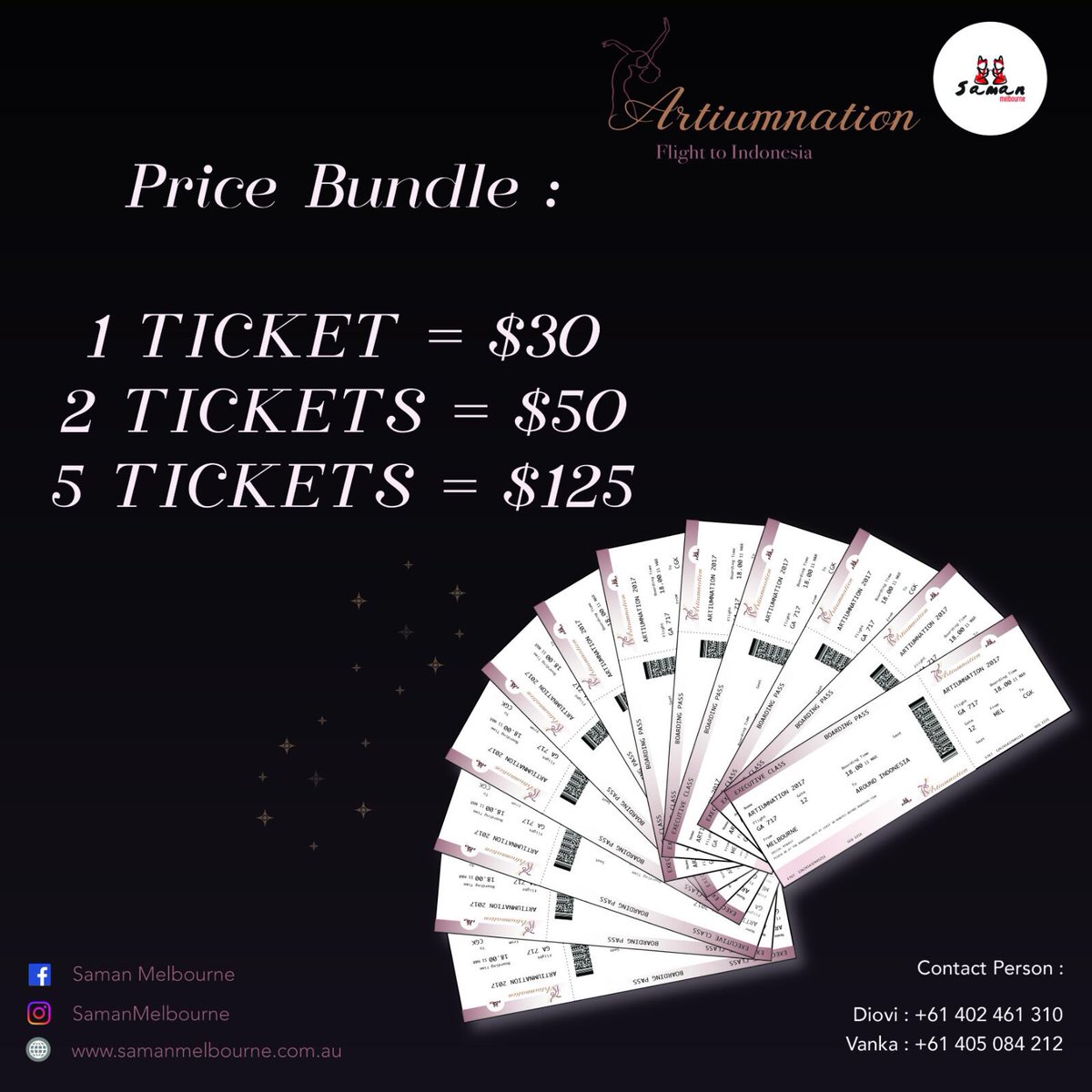 Get your Atriumnation tickets now and save more with today's best Artiumnation Airline fares to around Indonesia!