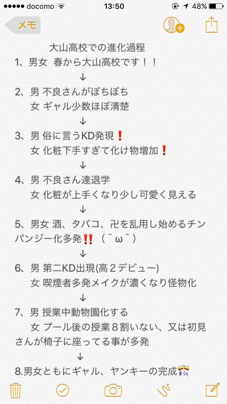 舶斗 大山高校でのカリキュラムです また ヤンキー化 ギャル化した際は学生証を肌身離さず持ち歩かないと 顔写真で昔のことがバレてしまうので気おつけましょう 春から大山高校 大山高校裏のカリキュラム T Co Wpyzc1n5ef Twitter
