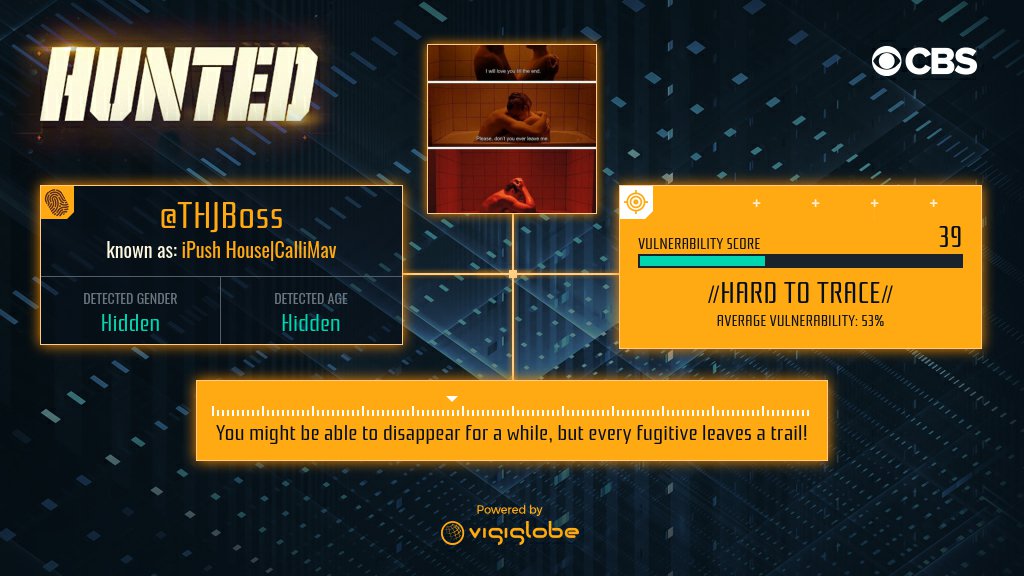 @THJBoss Team Hunted predicted how well you would do on the run by analyzing your social media footprint! cbs.com/shows/hunted/i…