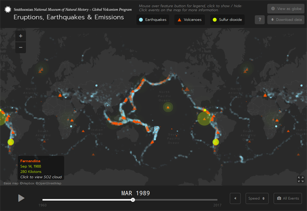 geoinquiets's tweet photo. Erupcions, terratrèmols, emissions tòxiques, un mapa animat i amb sons amb dades des de 1960
https://t.co/CrNBqJomOC https://t.co/1c902DiYf1