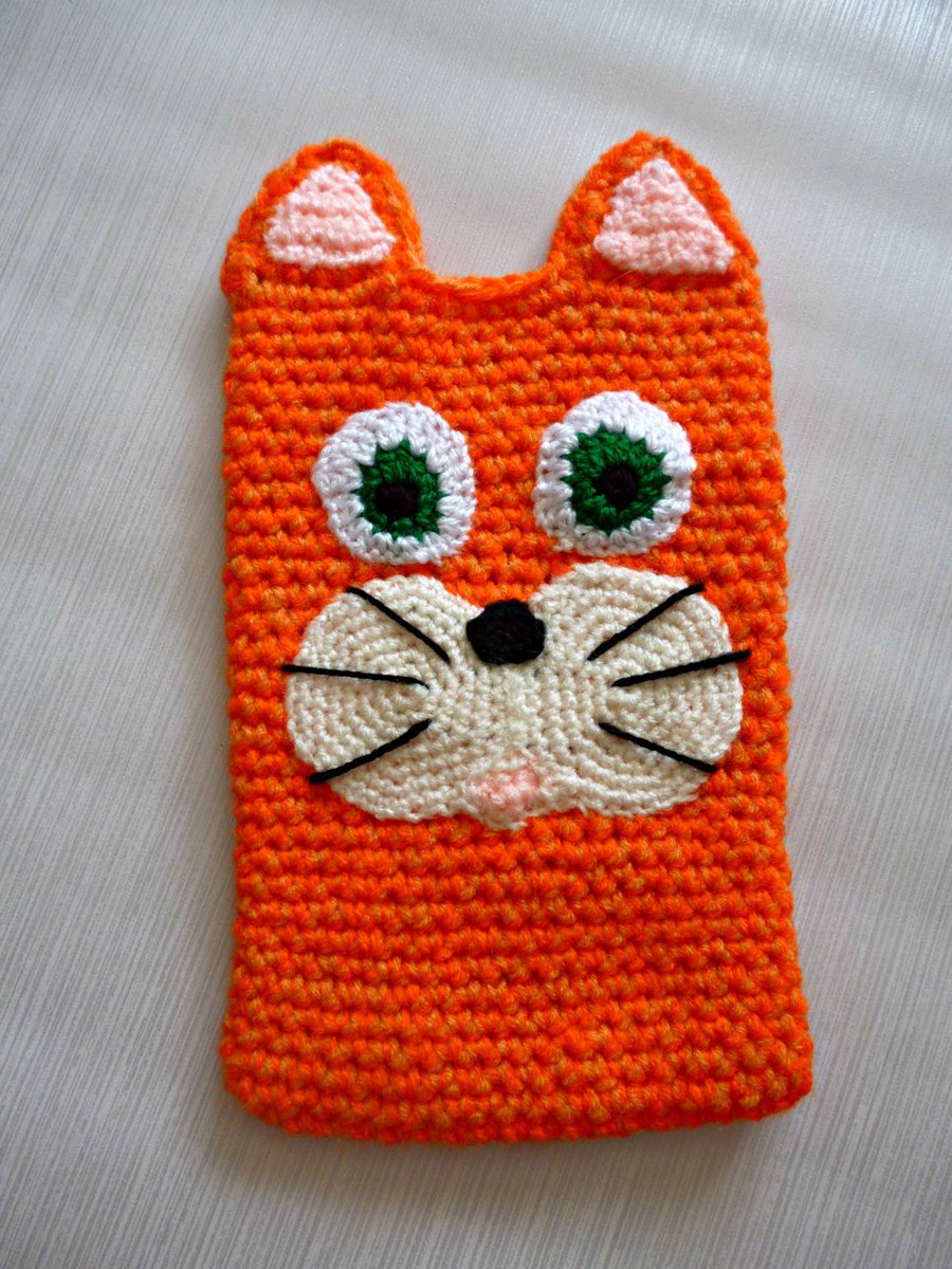 khaosandkismet's tweet image. crochet kindle cover, cat kindle cover, device cover, ginger cat,… tuppu.net/7bfb71b1 #UniquelySam #DeviceCover