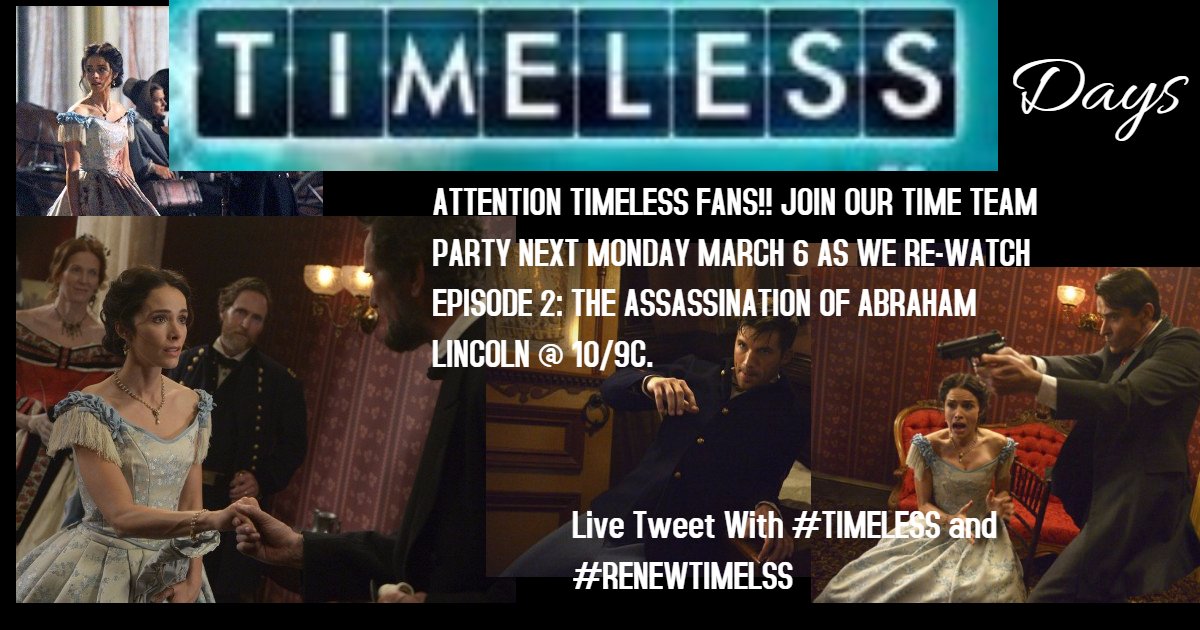 swagging109's tweet image. #TimelessDays Rewatch Party next Monday! Join us as we stream &amp;amp; tweet about show in its usual timeslot. Will be fun! RT! #RenewTimeless