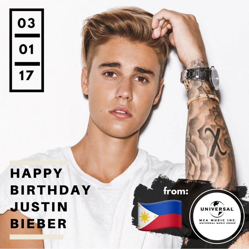 UMG_PH's tweet photo. 16hrs difference but the celebration around the 🌏 is just getting started. HAPPY BIRTHDAY @justinbieber from us and your Filipino #Beliebers https://t.co/FnaXLwyqs8