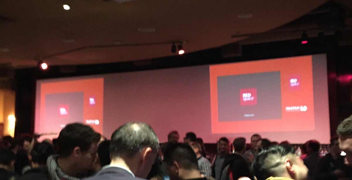 Proud to see a demo reel of our work on the screen at the Canada party at #gdc17.