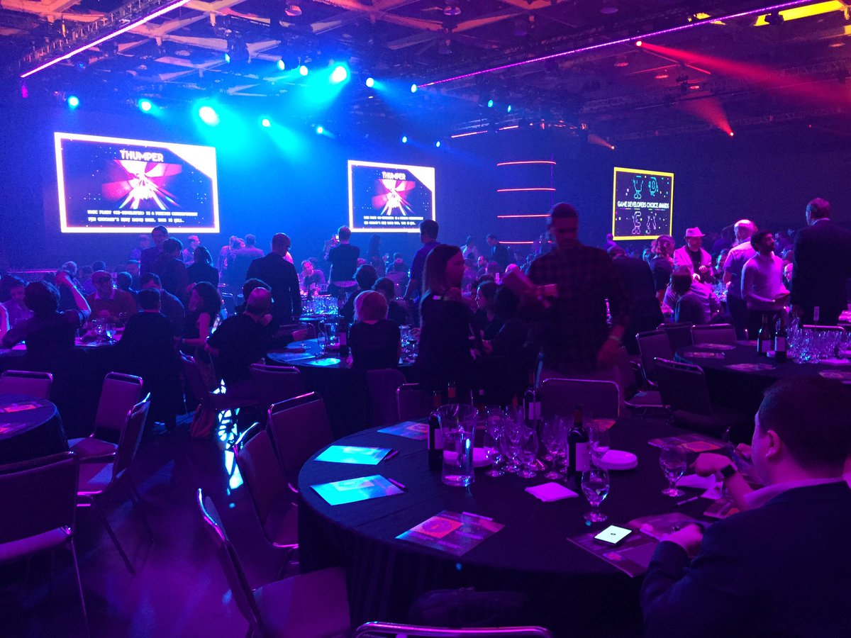Official_GDC's tweet photo. This party's just getting started. Come celebrate the IGF and Game Developer's Choice Awards in West Hall!!! #GDC17 https://t.co/yWW9PZfDqC