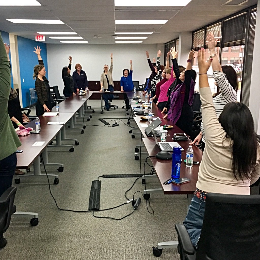 matthewklara's tweet photo. Cheers to @unfoldYW for an awesome desk + chair yoga class at @inventrustP on this #WellnessWednesday! #whatwillyouUnfold https://t.co/M8jePJ08Fg