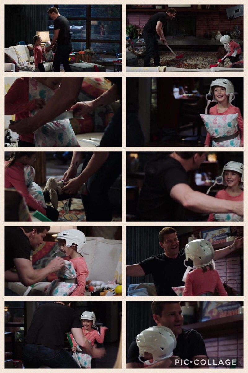 RedSparklyBooth's tweet photo. Christine and her daddy playing hockey is the cutest thing ever. #Bones #PlayTimeWithDaddy https://t.co/6OX4Geoj9V