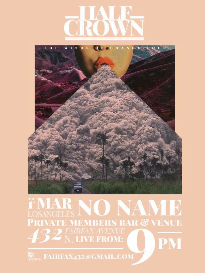 Anyone in LA tonight!
Playing at the exclusive club No Name from 9PM
We'd love to see you. Just say Half Crown on the door for entry 🇺🇸✌️