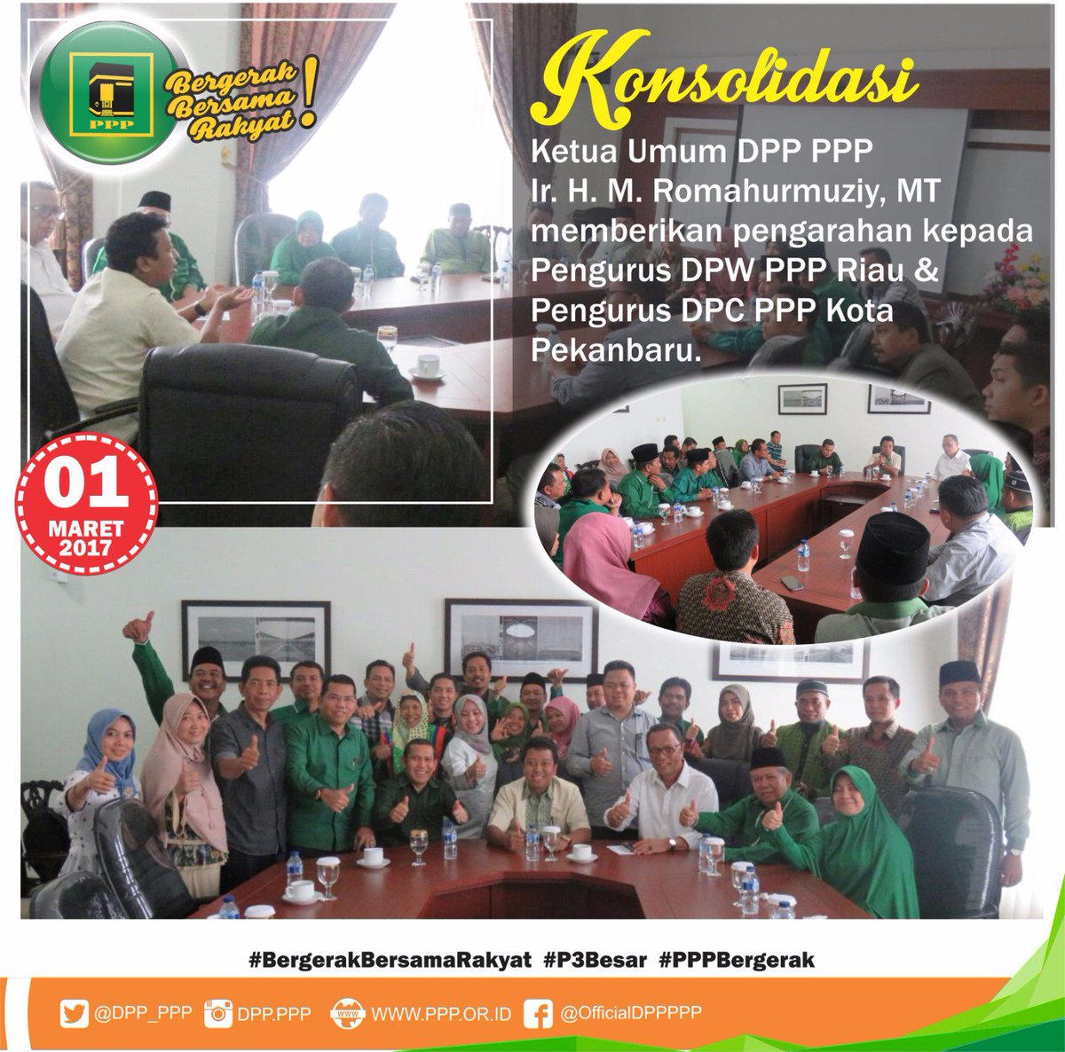 Konsolidasi Ketum <a href="/DPP_PPP/">DPP PPP</a>, @MRomahurmuziy dg Pengurus DPW PPP Riau &amp; DPC PPP Pekanbaru
#PPPBergerak #P3Besar