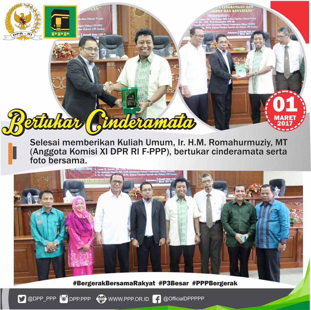 bertukar cinderamata &amp; foto bersama usai mengisi kuliah umum di UIN SUSKA Riau
<a href="/DPP_PPP/">DPP PPP</a> @MRomahurmuziy 
#PPPBergerak