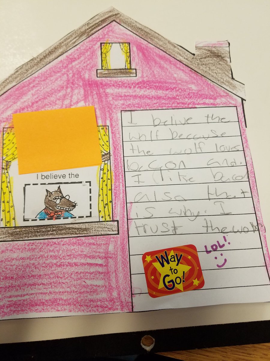 sehasces's tweet photo. We got the wolf's perspective on a classic fairy tale. I love this logic 😍.  #ifyoulikebaconitrustyou
#love2ndgrade
@SycamoreCreekES https://t.co/bxA8hqFHF9