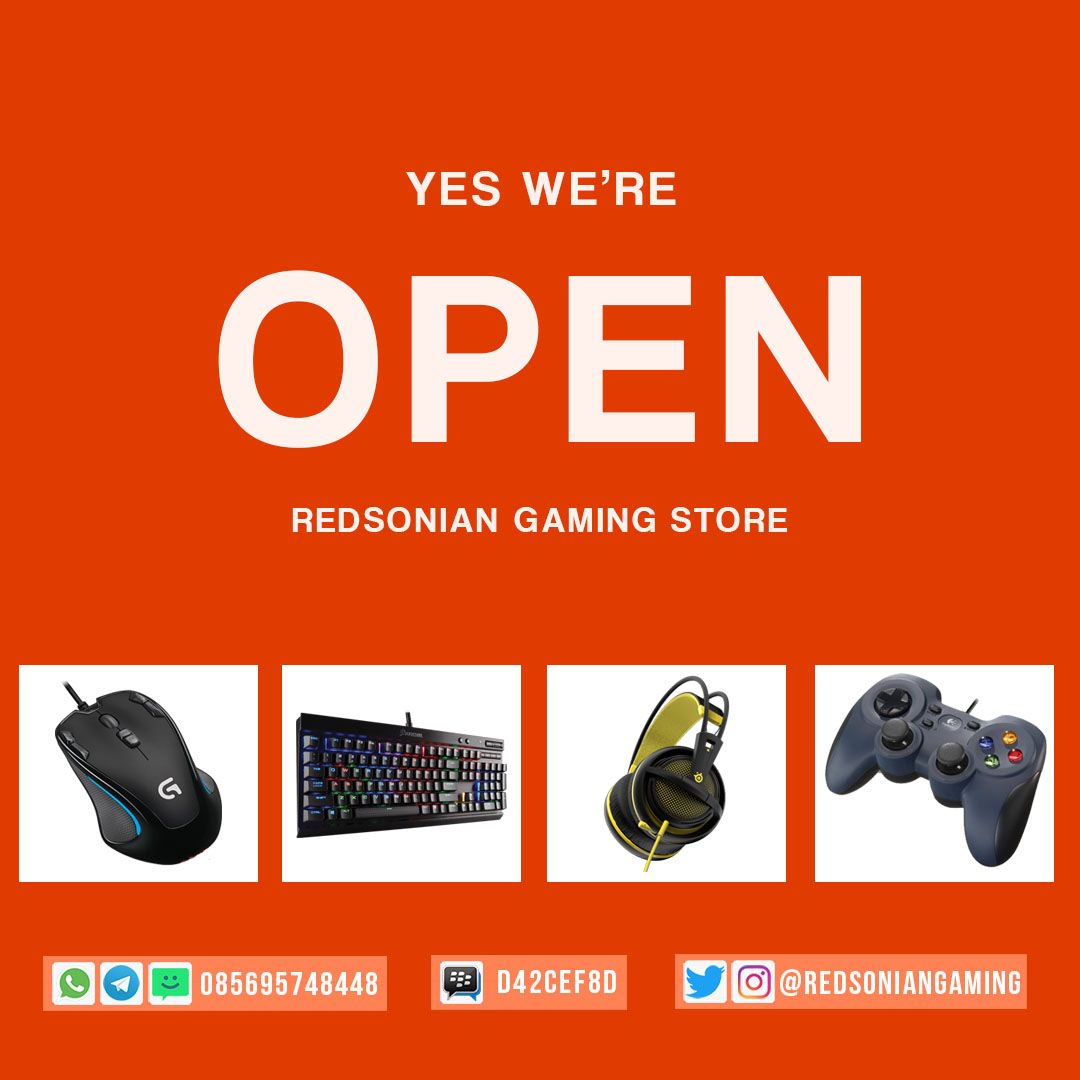 RedsonianGaming's tweet photo. Yes we're open! Redsonian Gaming Store hadir untuk seluruh gamers di Indonesia :D cekidot di https://t.co/AUL9faNkId https://t.co/04P3ZXScqF