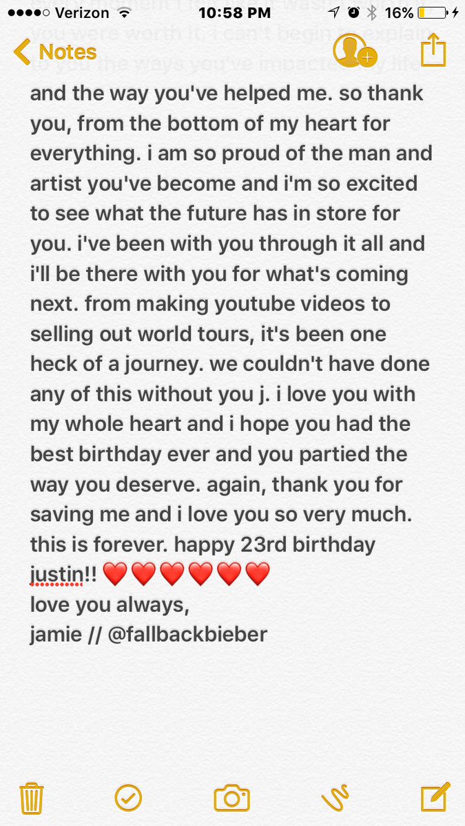 fallbackbieber's tweet photo. happy birthday my love, never stop smiling i love you more than i can ever explain ❤❤❤❤ #HappyBirthdayJustin @justinbieber https://t.co/vklw8Fcj6l