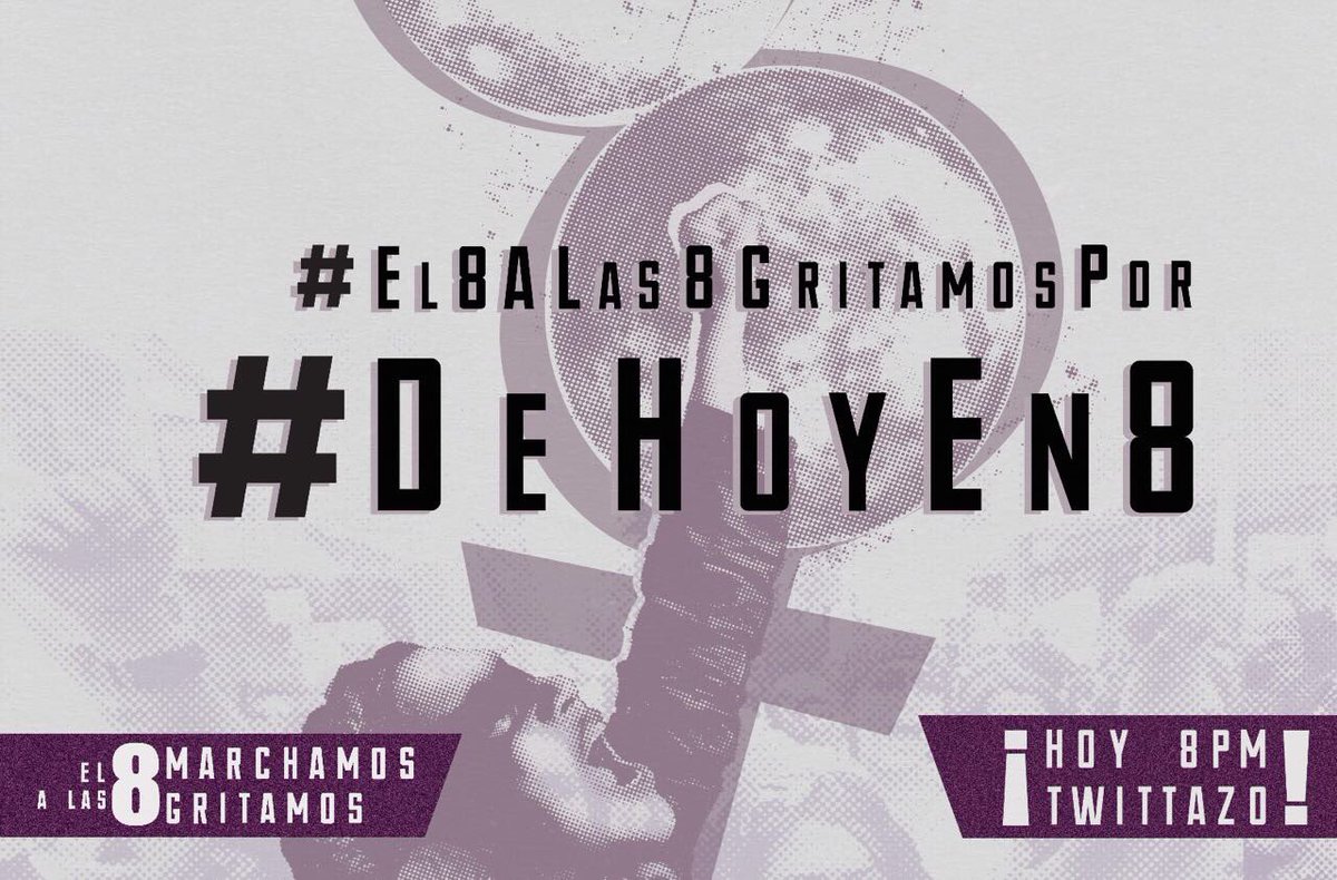 kostomTattoo's tweet photo. #DeHoyEn8 ¡Nos llenamos de motivos! ¡el 8 marchamos! ¡a las 8 gritamos! https://t.co/KxQw40AHa8