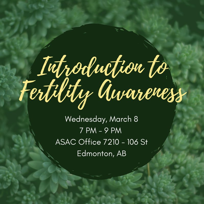 FACCEdmonton's tweet photo. FREE Introduction to Fertility Awareness happening March 8! #yeg #yegevents https://t.co/a4uVOnOJ8t