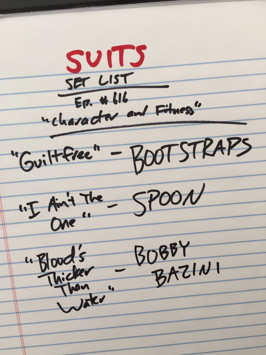 NatePerk's tweet image. Music! Here are tonight's tunes from the season 6 finale of #Suits

Adios till summer...