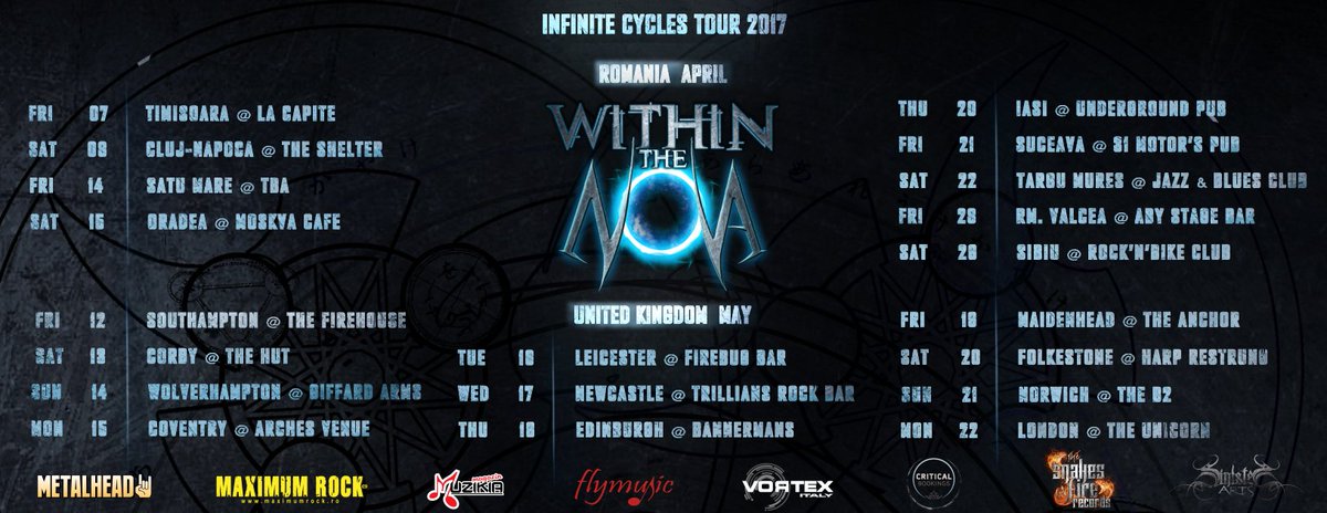 AlexRizeaWTN's tweet photo. @withinthenova is going on tour! We'll be playing concerts throughout April/May in Romania and the UK 🚀🇬🇧🇷🇴#InfiniteCyclesTour2017 #WTN https://t.co/WDE70LaOZB