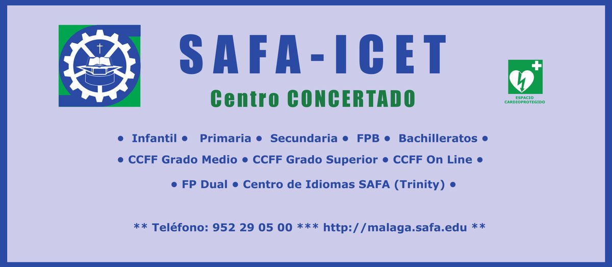 SAFAICET's tweet photo. Solicita plaza Infantil, Primaria, ESO y Bachillerato antes del 31 de marzo. Pásate por Secretaría #ViveSAFAICET #YoconSAFA #EscolarizaAND https://t.co/fsHUWh8ZMx
