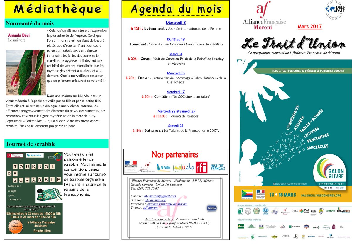 Découvrez le programme du mois de mars 2017!
