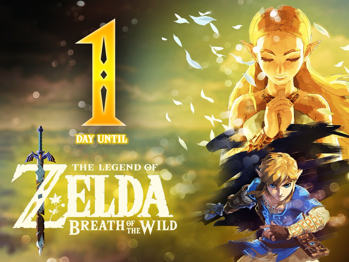 DaysTilZelda's tweet photo. Dawn of The Final Day.
The Legend of Zelda - Breath of the Wild will be released in 1 Day! https://t.co/M0NEnraGeq