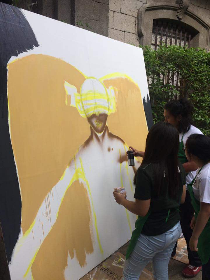 DLSUD's tweet photo. Atm. PAMANA Student-Artist Mural Interaction at Museo grounds with CVTY Collective. #paghilom #LSF2017 #mural #artsmonth #dlsudlive2017 https://t.co/IQ2fGmom97