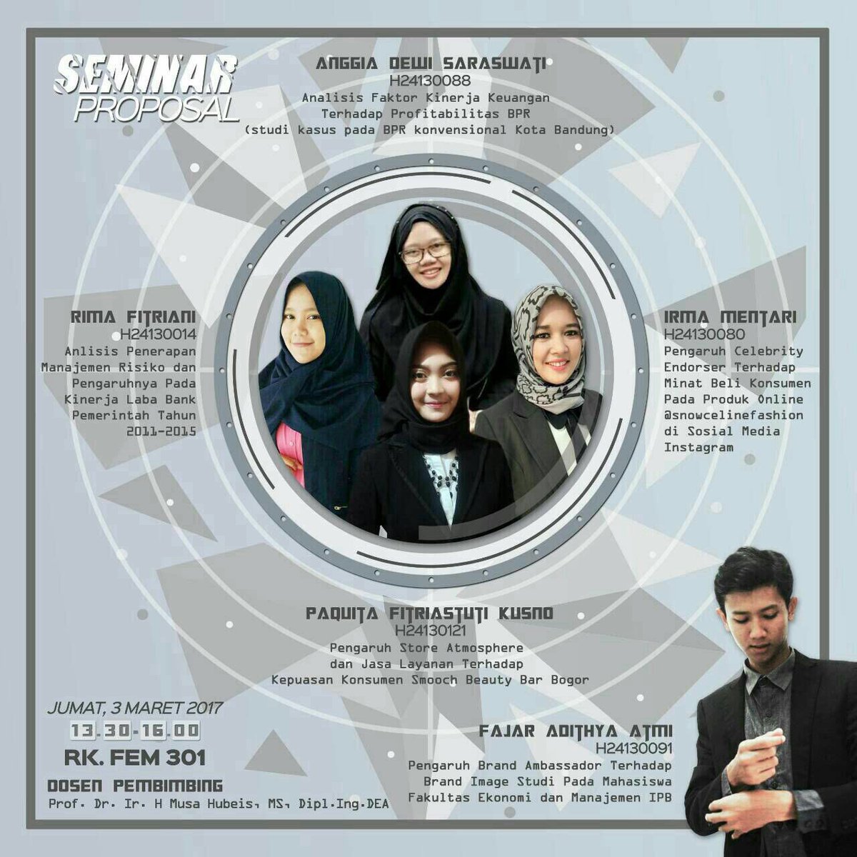 📆Jumat, 3 Maret 2017
⌚13.30 - 16.00
🏢 RK FEM 3.01 (di atas sekret mene yg baru)