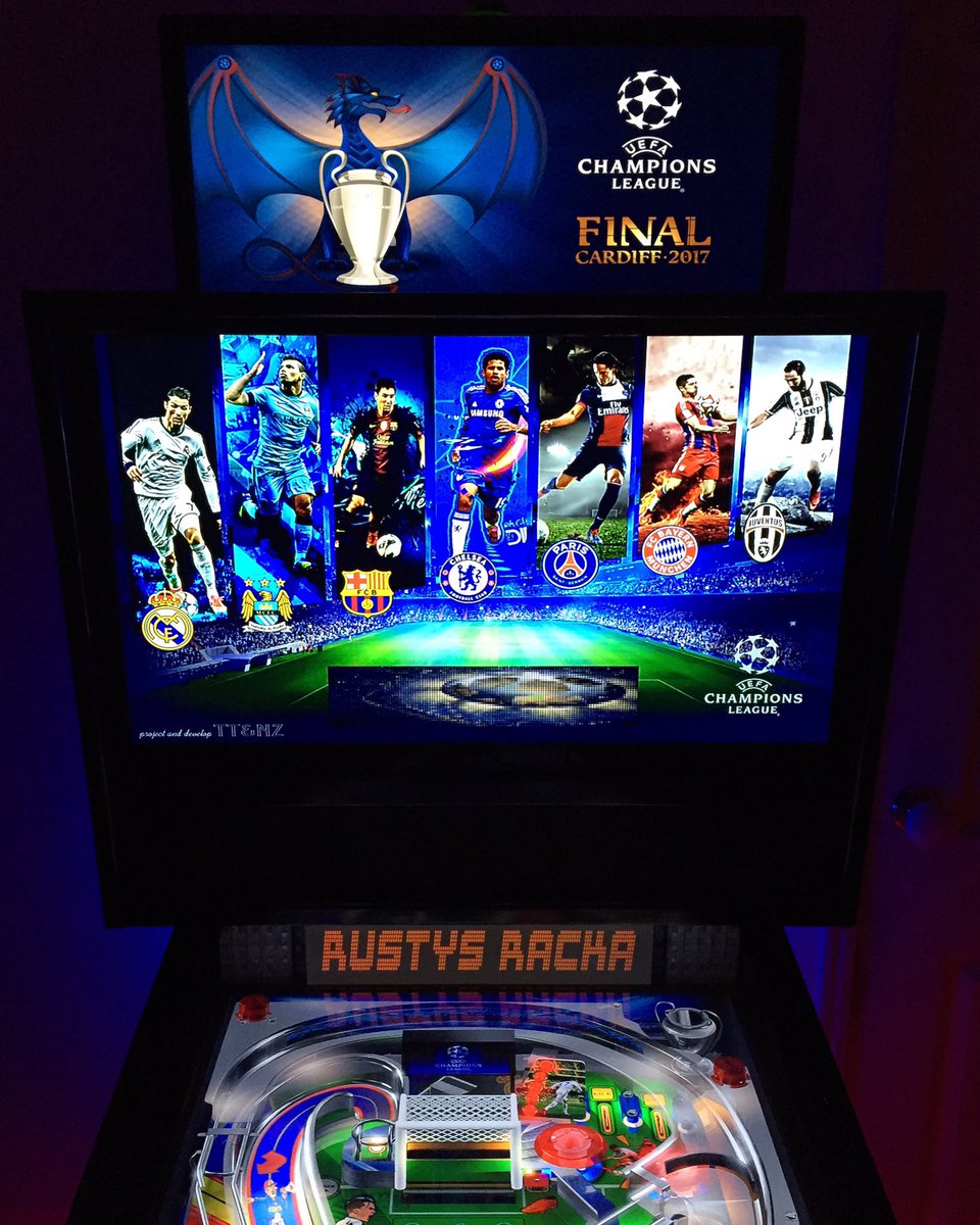 RustyPinball's tweet image. &apos;Champions League&apos; an amazing original table comes to Visual Pinball. #retrogaming #virtualpinball  #championsleague #pinball #football