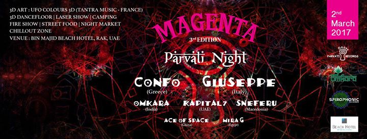 MagentaUae's tweet photo. MAGENTA IS TONIGHT MAKE YOUR EXPERIENCE
AT BIN MAJID BEACH HOTEL IN RAS AL KHAIMAH 

TONIGHT IS THE NIGHT OF PARVATI NIGHT RECORDS !
#DUBAI https://t.co/r73FcyqJIa