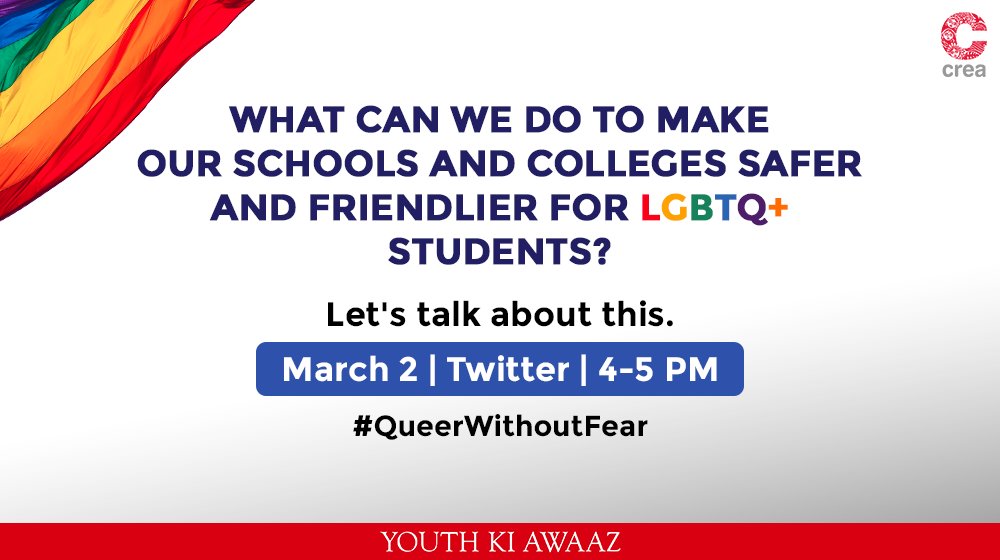 YouthKiAwaaz's tweet photo. Tune in today, from 4-5 PM, for this crucial conversation. #QueerWithoutFear! https://t.co/BAndJNRm6y