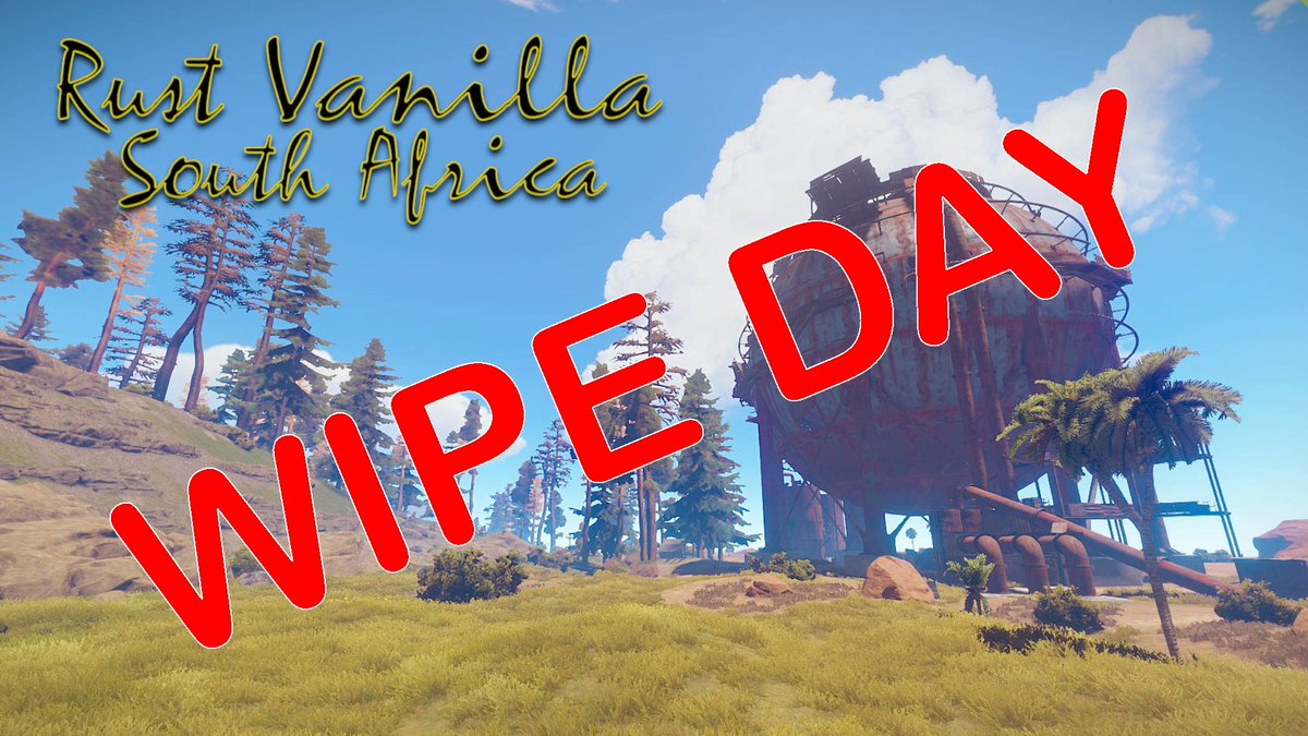 rustvanillaSA's tweet photo. Hi Rusty Survivours - ITS WIPE DAY after the update! Hold onto your rocks and lets get cracking! #rust #rustwipeday #rustupdates https://t.co/ipRqxSmF2L