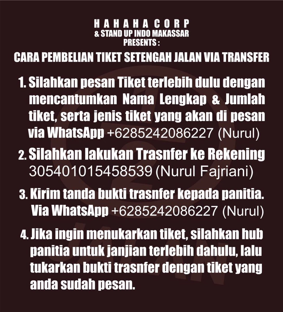 buat yg di makassar dan skitarnya, sbelum kehabisan tiket koh <a href="/ernestprakasa/">Pria Perkasa</a> silahkan di sikat. kawan2 <a href="/StandUpIndoMKSR/">StandUpIndoMKSR</a> slalu monitor nass 😉
