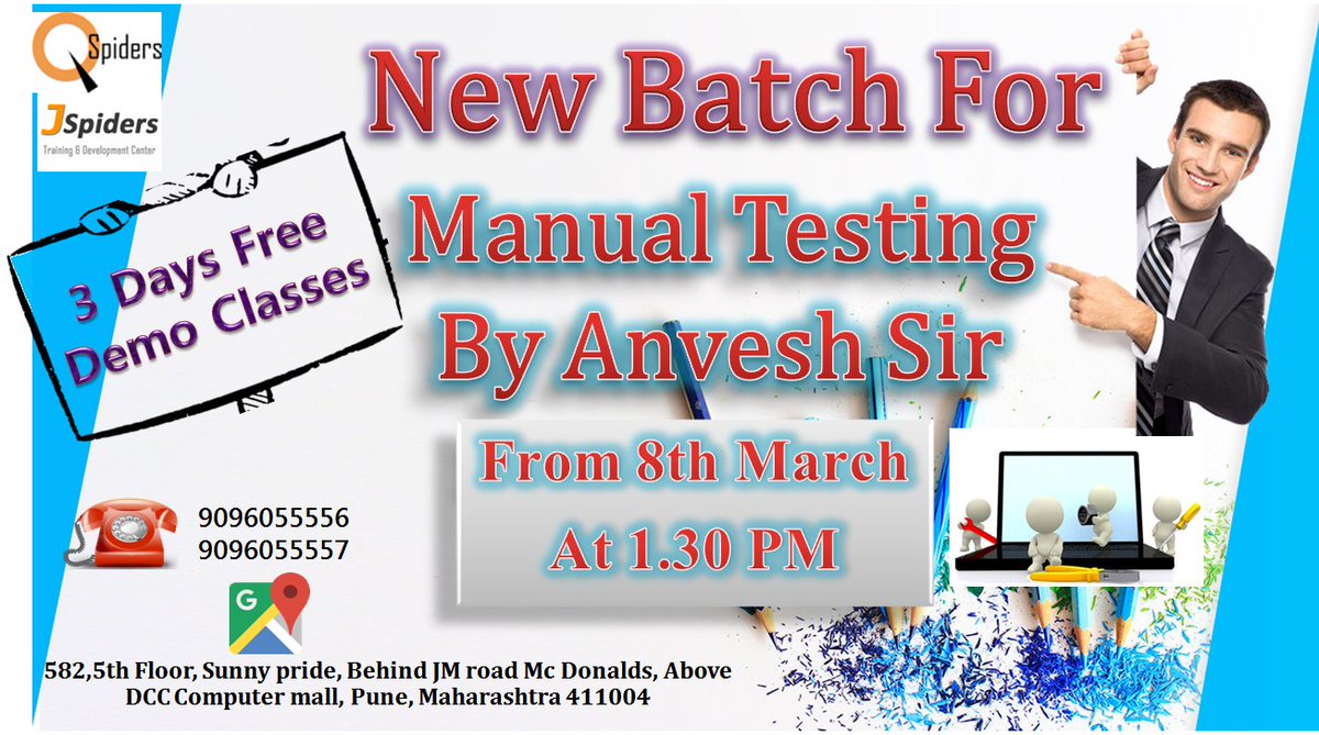 QspidersPune's tweet photo. #New regular batch for
#Manual_Testing........
#Interested candidates register now.....
#Registration is mandatory... https://t.co/g92WV7QQG9