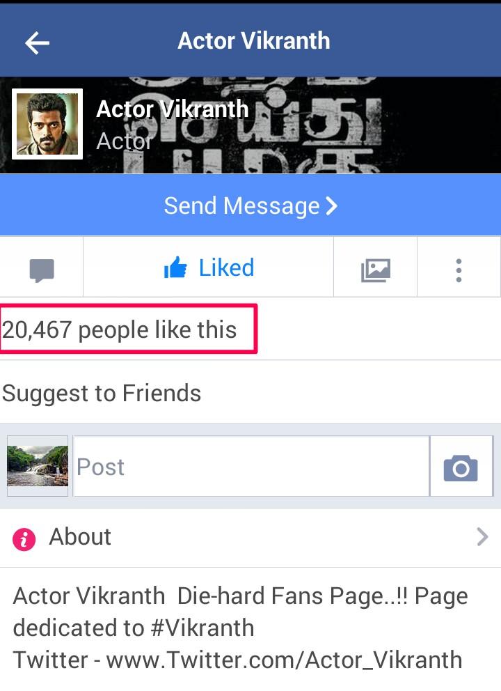 actor_vikranth's tweet photo. Our Facebook #ActorVikranth Fan Page Reached 20,000+ Likes.. Keep Supporting 🙏🙏😊 https://t.co/X0VCF0sBjz