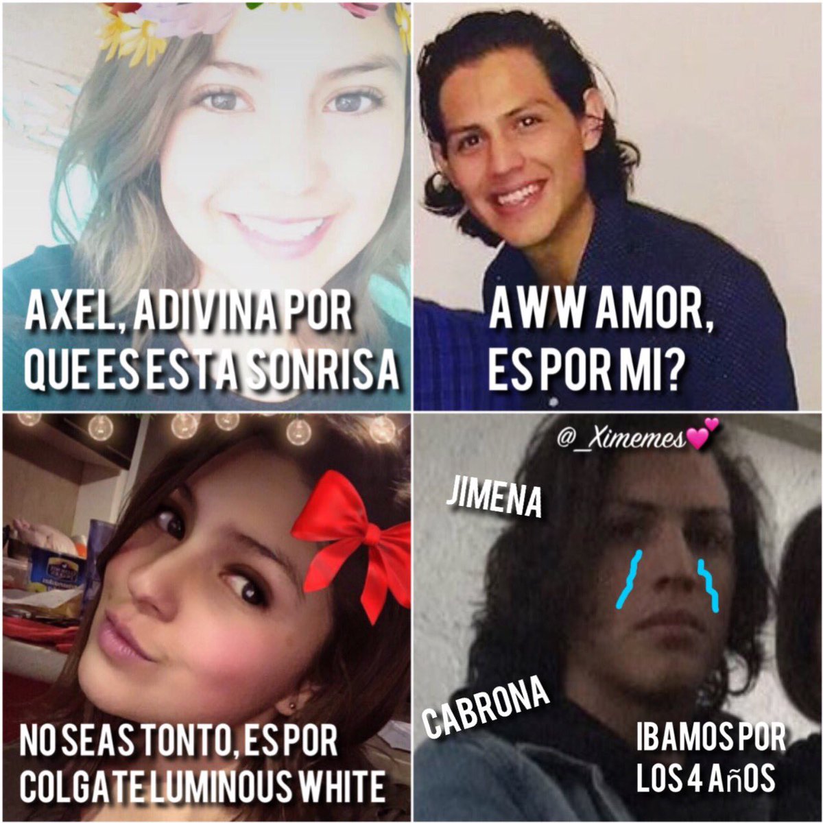 _Ximemes's tweet photo. No me decidia por cual subir😳😂
Cual va para insta @xime_martz ?
Tambien te amamos @axel_trujilloc 😂
(Notese que el jimena es parte del meme) https://t.co/bmWnGExUjt