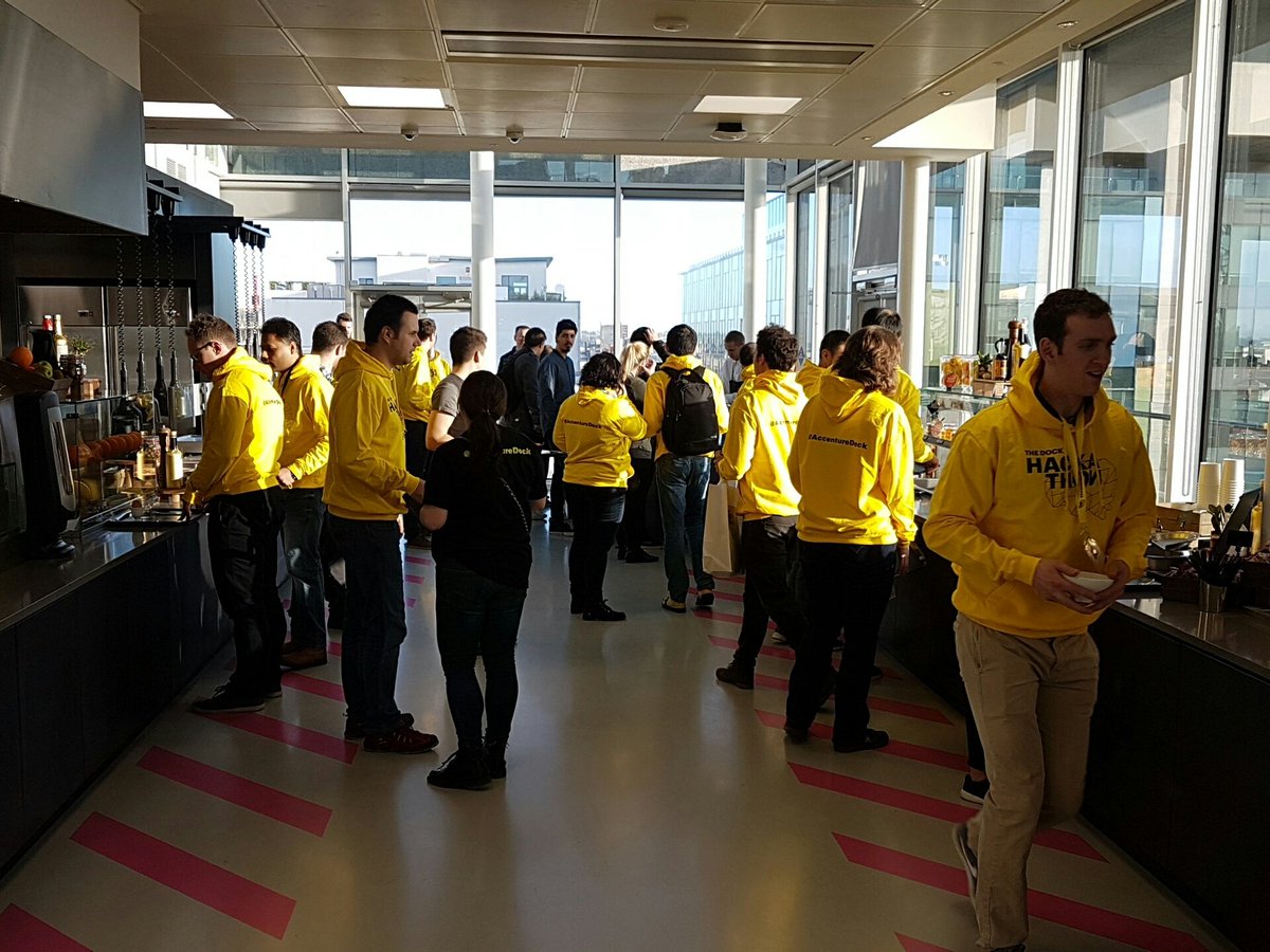 fionnkidney's tweet image. Spot the Hackathon-er! We're in #livingservices hack mode today at @AccentureDock