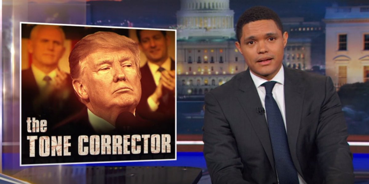 Trevor Noah: Fake presidential pivot was Trump’s plan all along huff.to/2lg5pX5