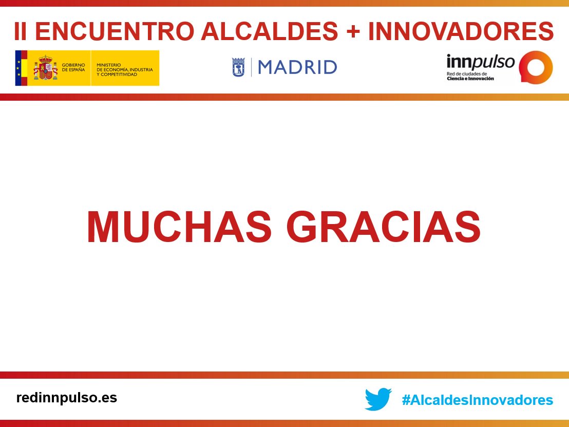 iLABMadrid's tweet photo. Alcaldes, Alcaldesas, innovadoras, innovadores, a quienes hicisteis posible el II Encuentro #AlcaldesInnovadores @redinnpulso►MUCHAS GRACIAS https://t.co/WD9AyxZLea