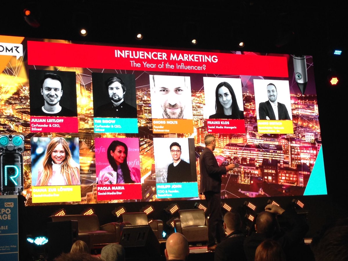 Los gehts #OMR17! Spannende Session von den Jungs von <a href="/Stilnest/">Stilnest</a> zu #InfluencerMarketing und #data dahinter #OMR
