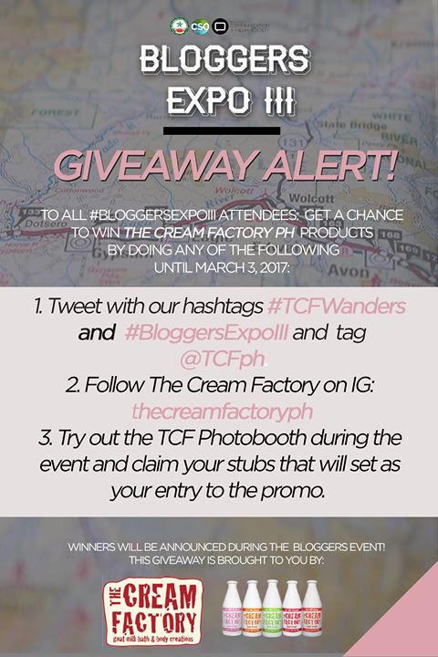 COMMSOC_DLSUD's tweet photo. To all #BloggersExpoIII attendees, get a chance to win The Cream Factory PH Products. See the attached photo for the instructions 🙂 https://t.co/XB152XFCCd