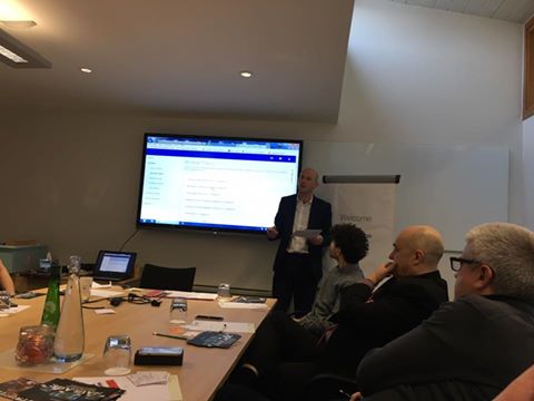 Dave <a href="/AndrewBourneCo/">Andrew Bourne & Co.</a> opening our eyes to some of the hazards to the modern business this morning @TheLeicsVenue #Leicester #networking