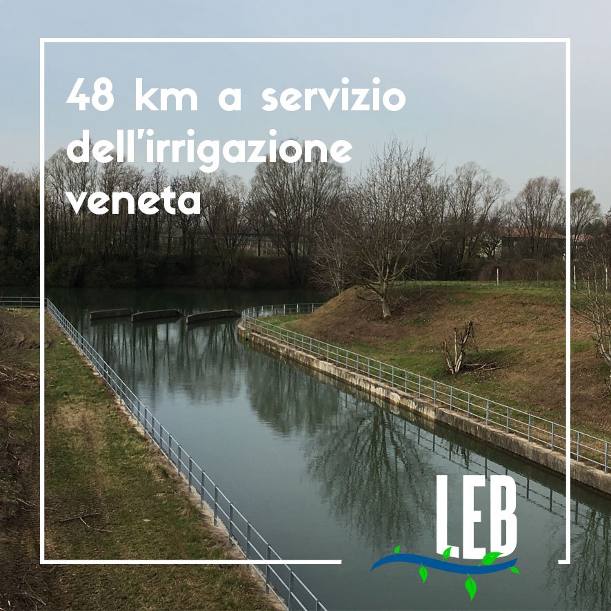 Il LEB è un canale lungo 48 km che attraversa le province di #Verona, #Vicenza e #Padova portando al Veneto centrale le acque dell’Adige