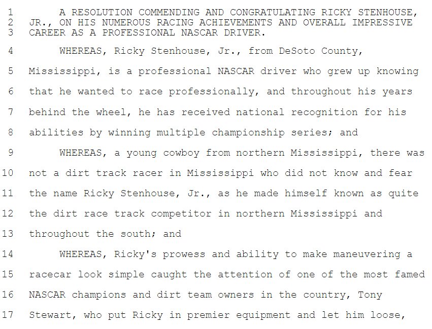Happy to see Ricky Stenhouse Jr w/ his parents Lisa &amp; Rick at #msleg - Ricky recognized for NASCAR achievements. Great Olive Branch family!