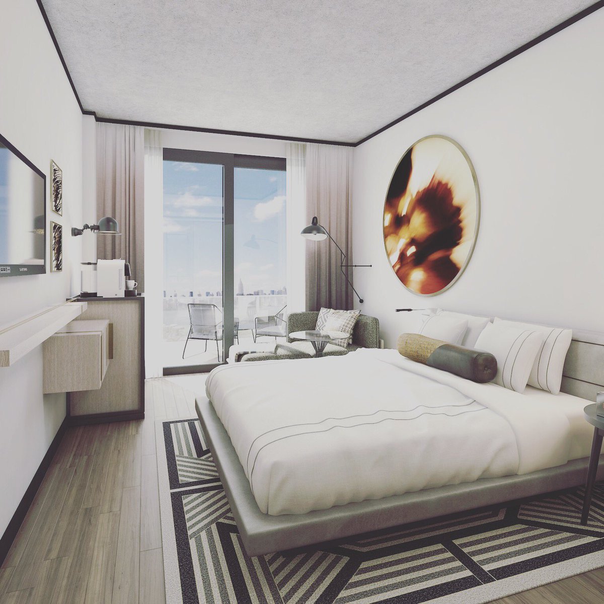 One of our #NewYork faves! The <a href="/thewilliamvale/">The William Vale</a> hotel in #williamsburg Clean cool deco stylings that exude comfort &amp; luxury. #luxtravelchat