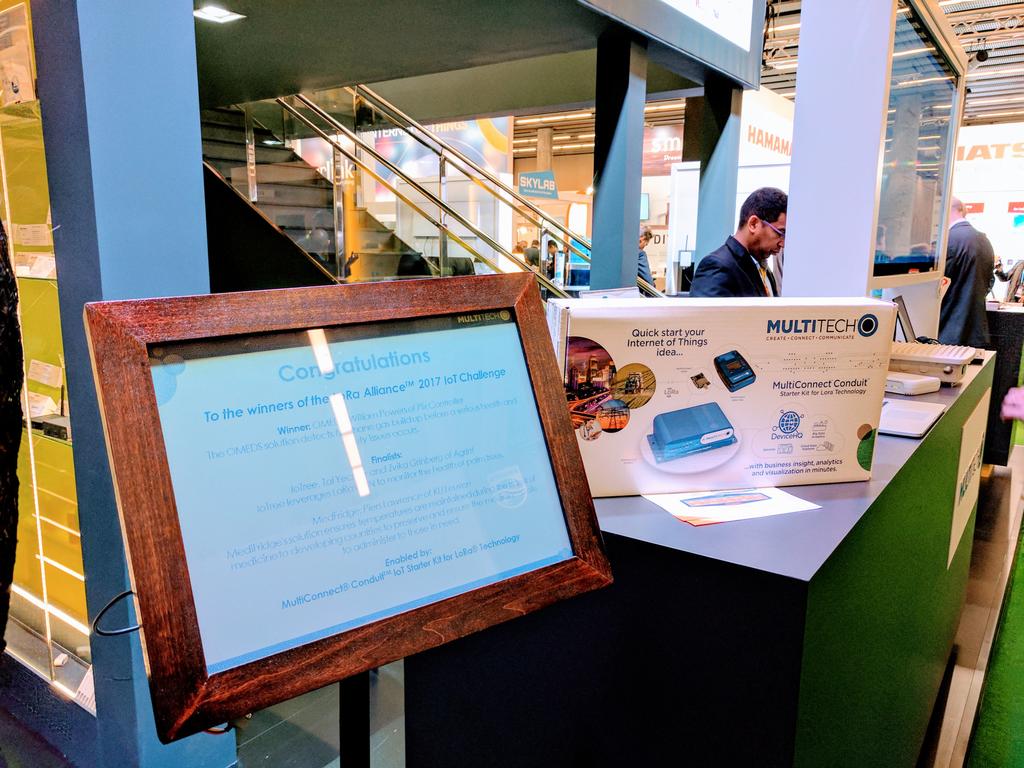 JoinedWorld's tweet image. Congrats and a big thanks to to all 3 finalists of the #LoRaWAN IoT Challenge presented last night at #MWC17 Go #MultiTechSys !!