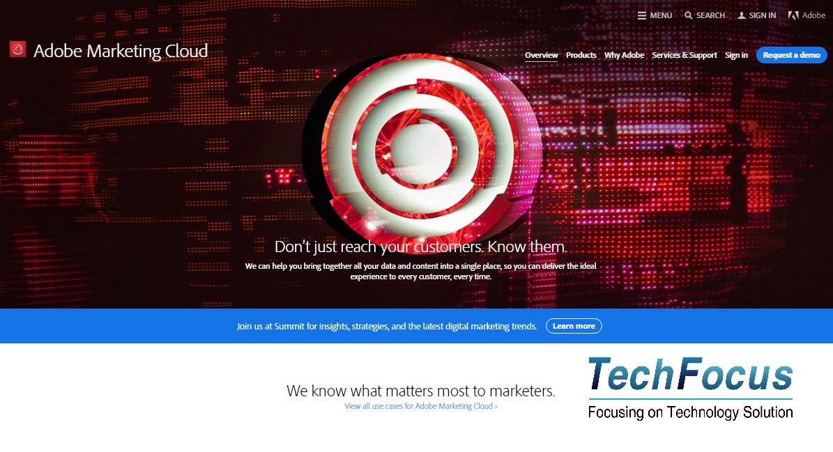 techfocusltd's tweet image. Don&apos;t just reach your customer, know them. adobe slogan for marketers. 
techfocusltd.com