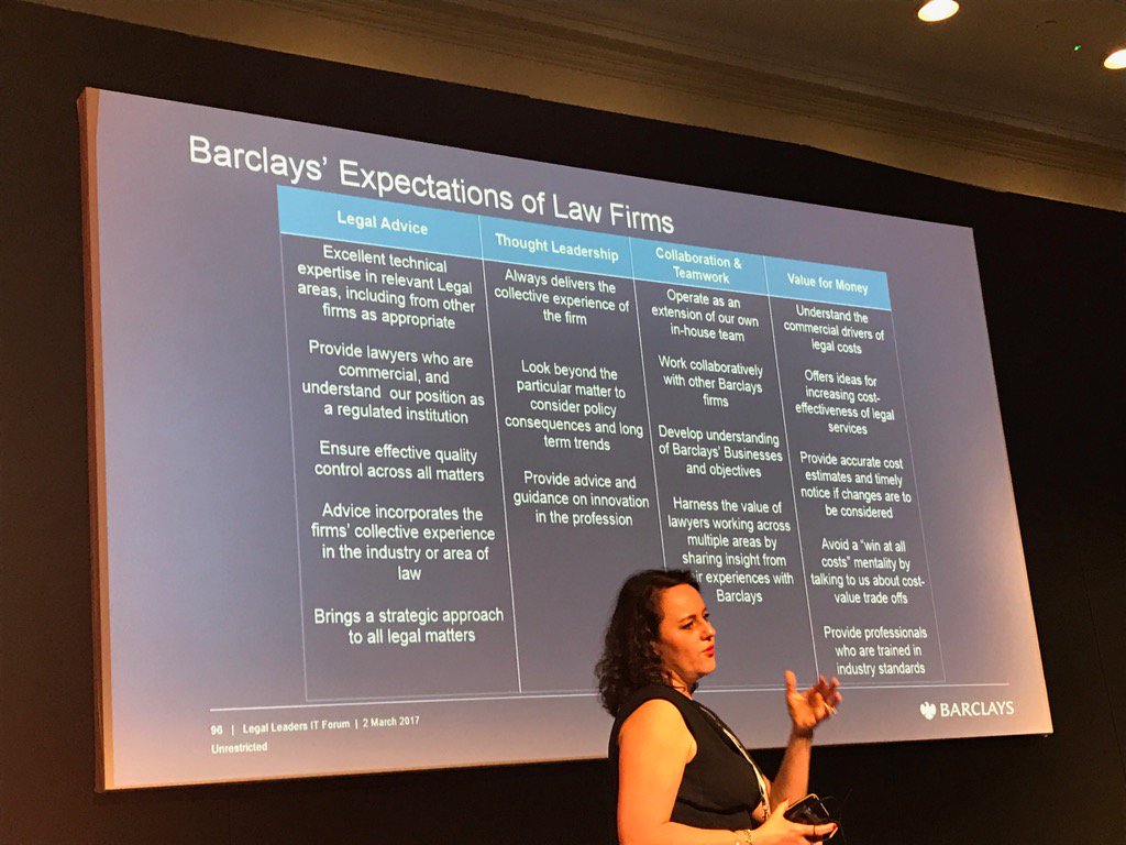 chillmedia's tweet photo. #glenlegal  @Barclays expectations of law firms #legalit with Stephanie Hamon https://t.co/EL3OOsZd2H